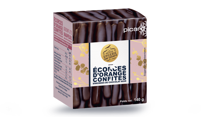 Ecorces d'orange confites enrobées de chocolat noir