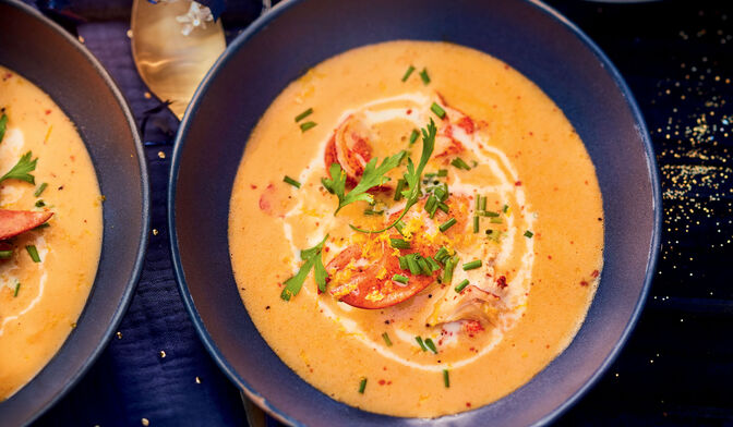 Bisque de homard à la clémentine