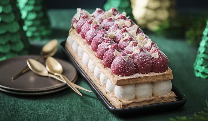 Bûche glacée façon millefeuille fruits rouges surgelés Picard