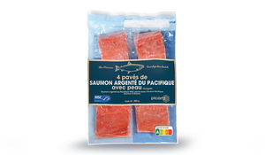 4 pav&eacute;s de saumon argent&eacute; du Pacifique MSC*