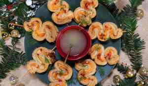 Feuilleté sapin noël saumon cream cheese