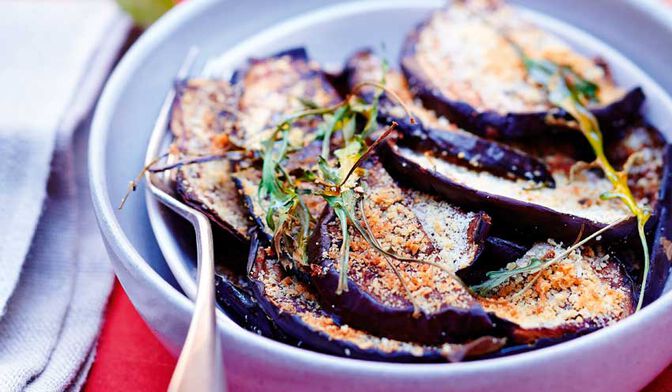 Aubergines panées au parmesan
