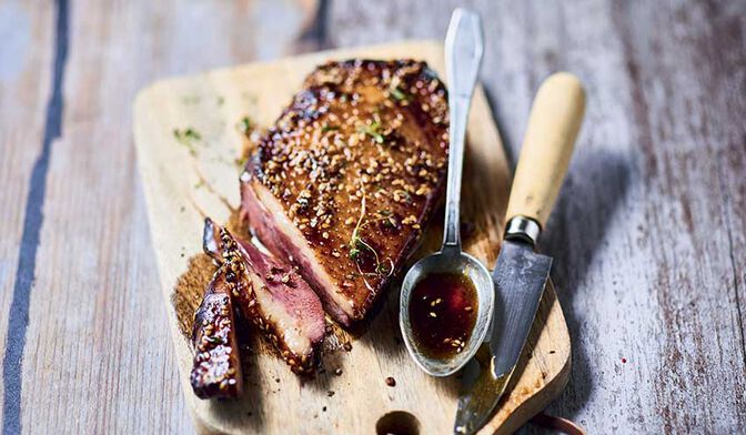 Magret de canard laqué