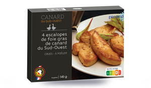 4 escalopes de foie gras cru de canard du Sud-Ouest