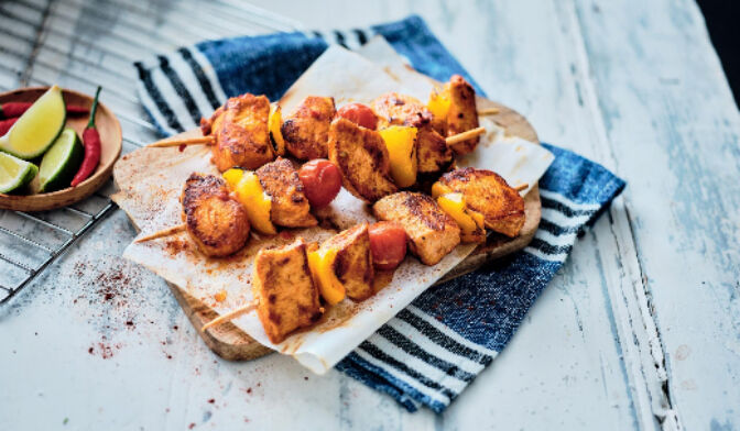 4 brochettes de poulet marinées Tex-Mex