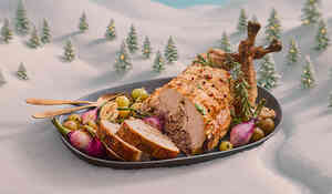 Dinde farcie aux marrons et aux cèpes