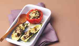 Légumes farcis aux champignons gratinés