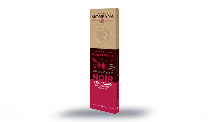 Tablette de chocolat noir 72% de cacao