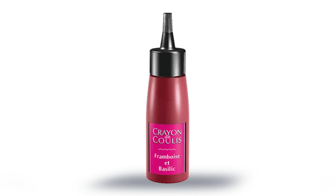 Crayon de coulis framboise et basilic