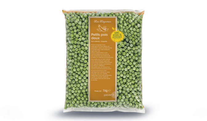 Petits pois doux sans résidu de pesticides