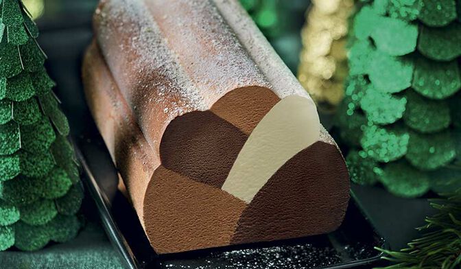 Bûche glacée 3 chocolats