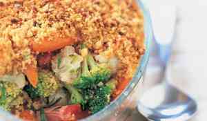 Crumble de petits légumes aux parfums de noix
