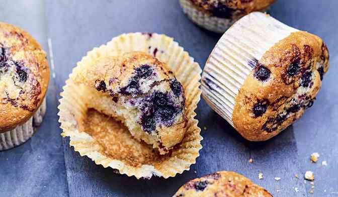 Muffins aux myrtilles sauvages bio