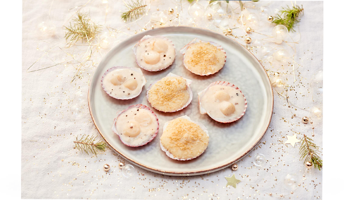 12 coquilles Saint-Jacques* apéritives