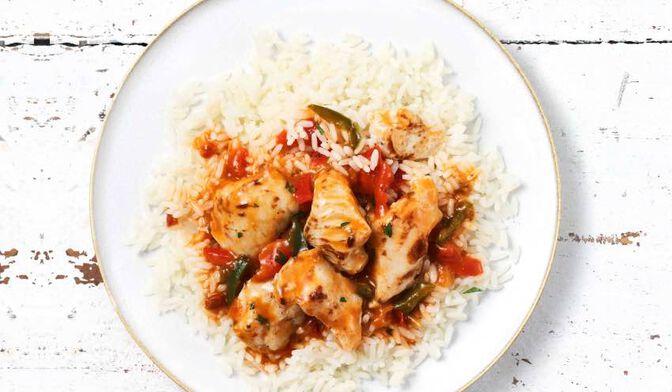 Poulet à la basquaise et riz