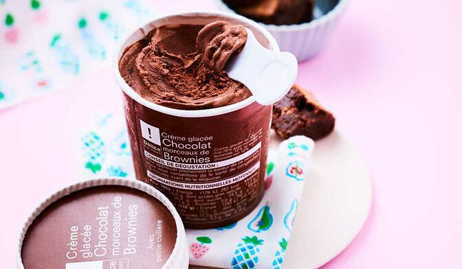 Chocolat-morceaux de brownies