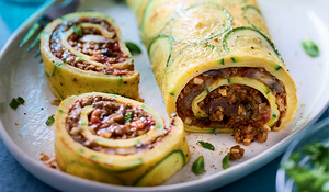 Roulé aux légumes, farce bœuf-tomate