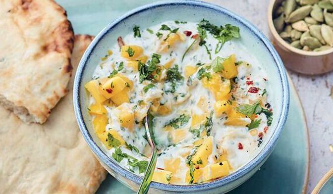 Recette Raïta mangue coriandre Picard