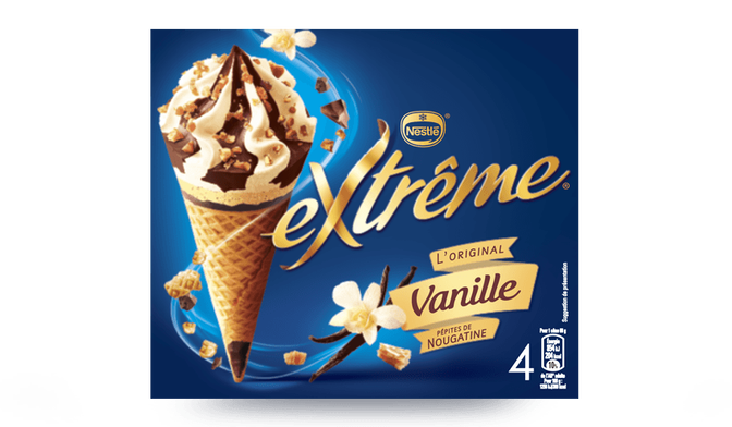 4 cônes Extrême Vanille