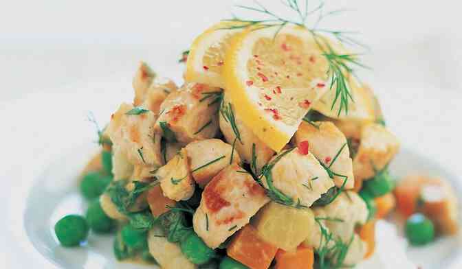 Salade de poulet aux herbes et citron