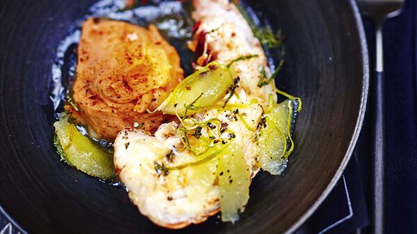 Recette Langouste Flambee Menthe Et Supremes De Citron Vert