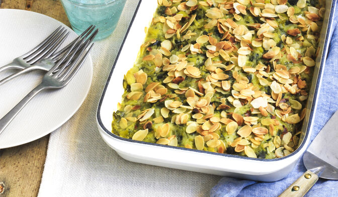Parmentier de colin aux poireaux et amandes