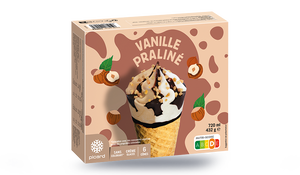 6 CONES VANILLE PRALINE
