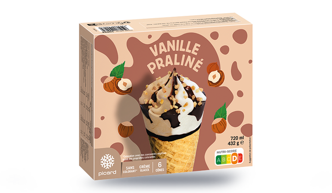 6 CONES VANILLE PRALINE