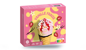 6 CONES VANILLE FRAISE