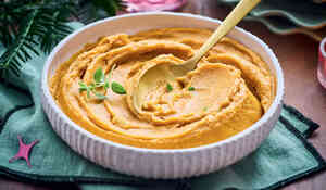 Purée patate douce, marron, agrume, poivre de Sichuan