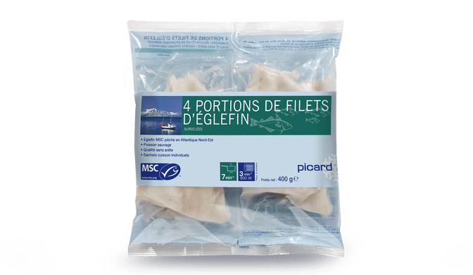 4 portions de filets d'églefin MSC