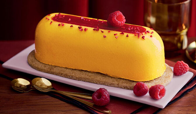 Bûche patissière citron-framboise