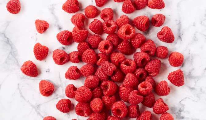Framboises entières