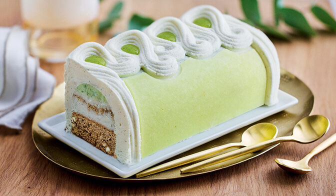 Bûche citrus de Jeffrey Cagnes, bûche glacée vanille, citron vert,