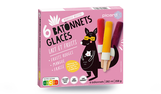 6 bâtonnets lait et fruits