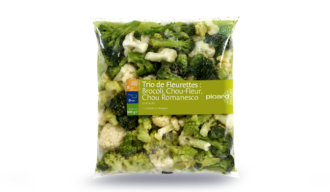 Trio de fleurettes (brocolis, chou-fleur, chou romanesco)