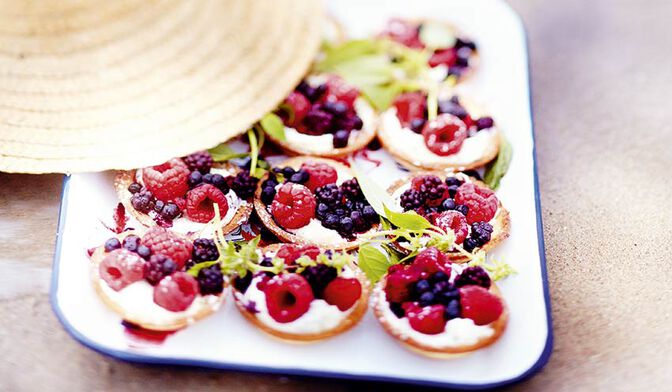 Tartelettes fruits rouges-basilic