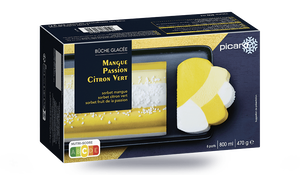 Bûche glacée mangue, passion, citron vert