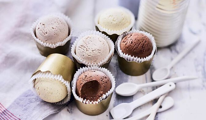 6 timbales de crèmes glacées