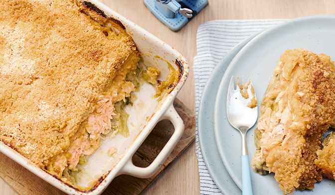 Parmentier de saumon, poireaux et patates douces par Anne-Sophie Vidal