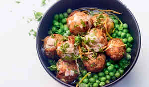 Boulette veau-thon-câpres, sauce crémeuse au citron