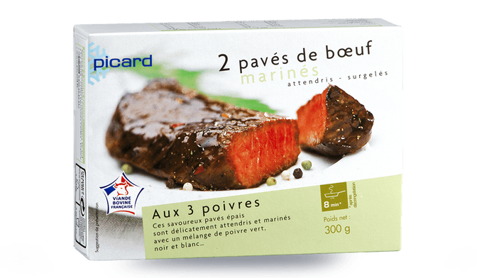 2 pavés de boeuf marinés aux trois poivres