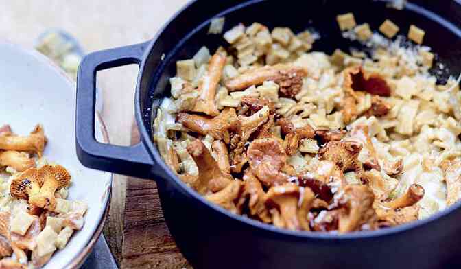 Risotto de crozets aux girolles et parmesan