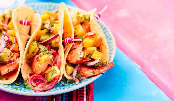 Tacos crevettes-mangue-avocat