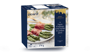 6 fagots d'asperges vertes bardés de jambon speck