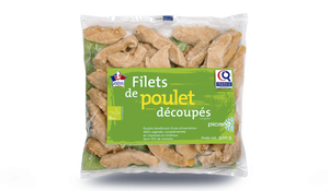 Filets de poulet découpés, origine France