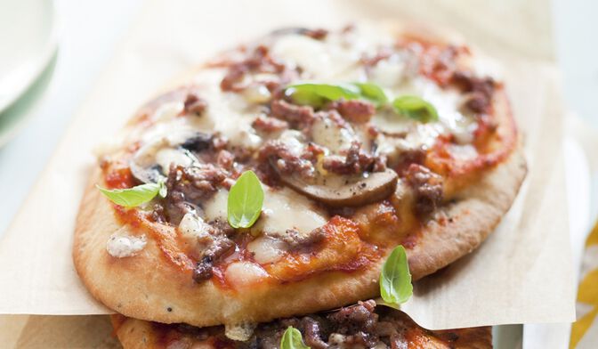 Pizza express bœuf, champignons