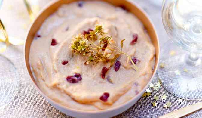 Ecrasé marron, courge butternut, cranberry