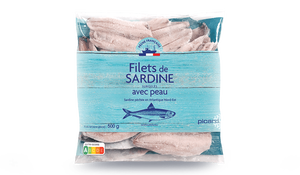 Filets de sardine, avec peau, Pêche française