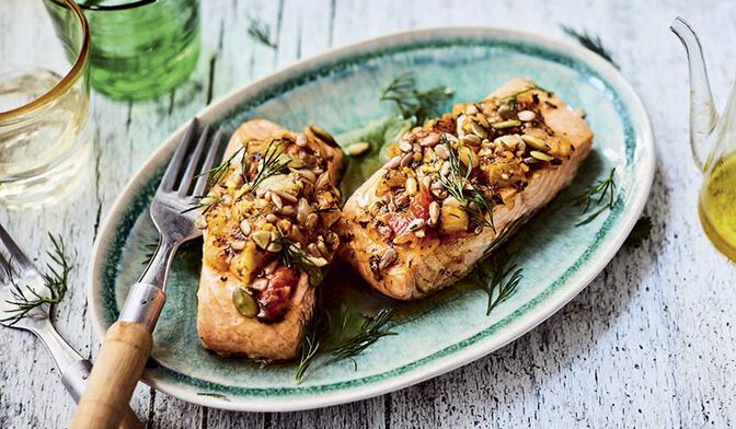 2 pavés de saumon et compotée fenouil tomate ASC